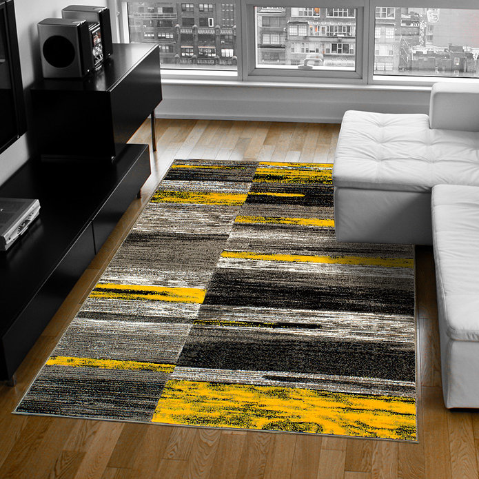 Williston Temescal Abstract Yellow Area Rug & Reviews Wayfair